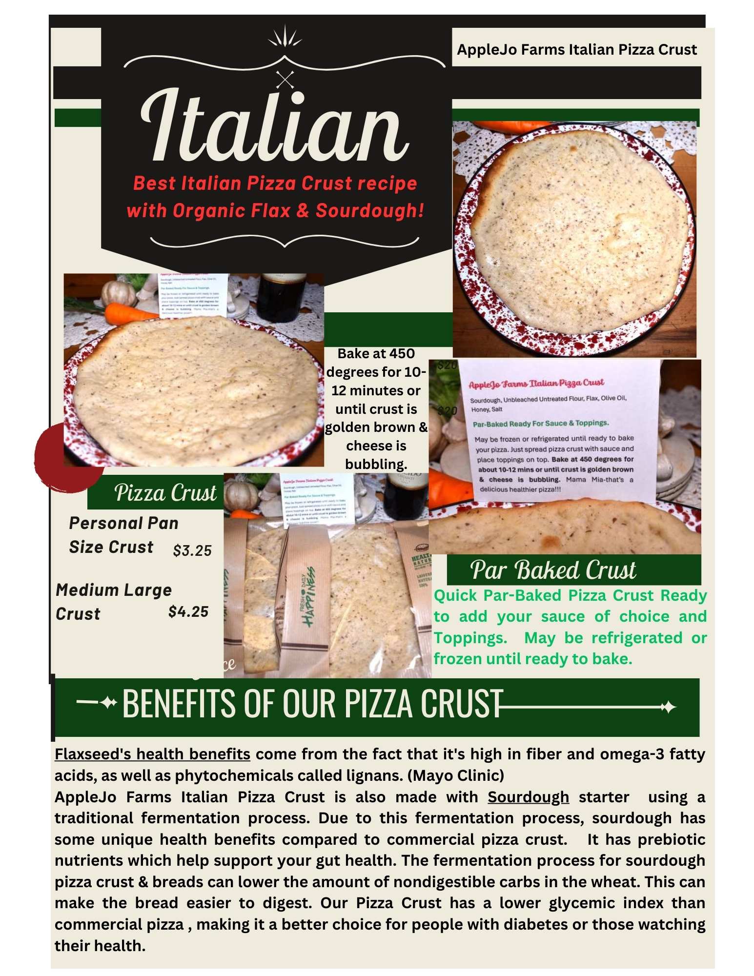 AppleJo Farms Italian Pizza Crust