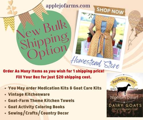What's New at AppleJo Farms online Homestead Store? All in 1 Big Box Bulk Shipping! Save on Shipping cost!